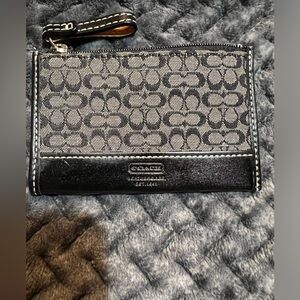 Coach Monochrome Signature Card Case/ID with Keychain.